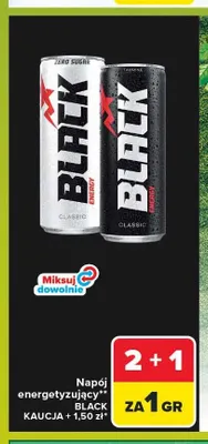 Napój energetyzujący Black Zero Sugar promocja w Carrefour Market