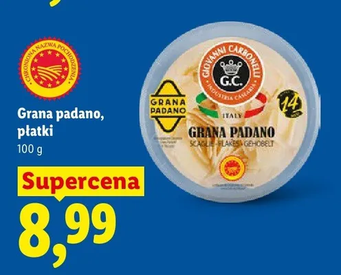 Ser Grana Padano płatki Giovanni Carbonelli promocja w Lidl