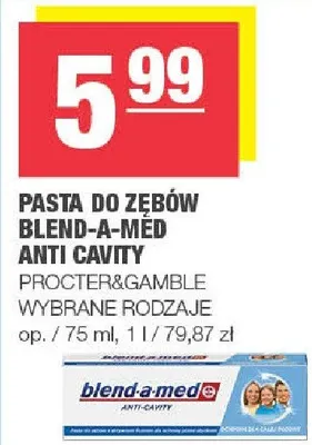 Pasta do zębów Blend-a-Med Anti Cavity wybrane rodzaje promocja w SPAR