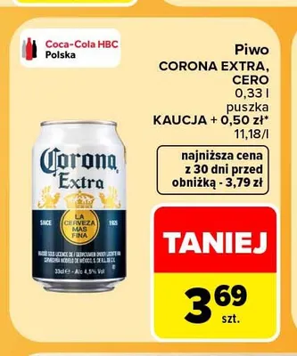 Piwo bezalkoholowe Corona Cero promocja w Carrefour