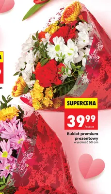 Bukiet premium prezentowy wysokość 50 cm promocja w Biedronka