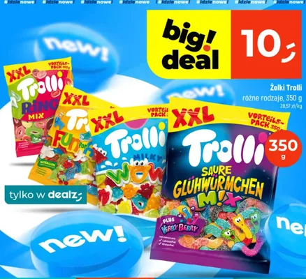 Żelki Trolli Milky Cow XXL promocja w Dealz