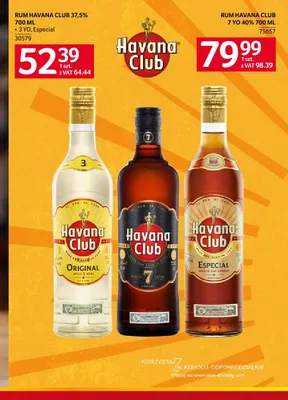 Rum Havana Club Especial 37,5% promocja w Selgros