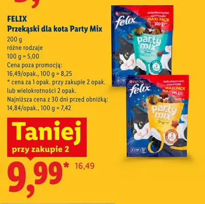 Przekąski dla kota Felix Party Mix Original promocja w Lidl