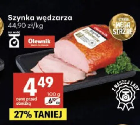 Szynka wędzarza Olewnik promocja w Delikatesy Centrum