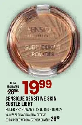 Puder prasowany Sensique Sensitive Skin Subtle Light promocja w Drogerie Natura