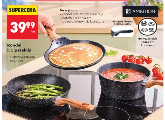 Patelnia klasyczna Ambition śr. 24 cm promocja w Biedronka