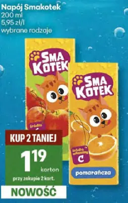 Napój Smakotek pomarańcza promocja w Delikatesy Centrum