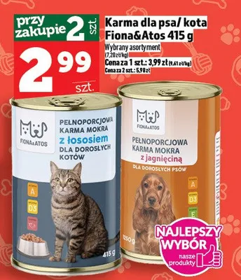 Karma dla psa/kota pełnoporcjowa mokra z łososiem dla dorosłych kotów promocja w TOPAZ