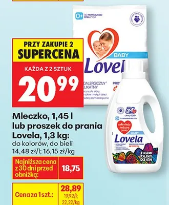 Mleczko Lovela Baby hipoalergiczny i łagodny 1,45l promocja w Biedronka
