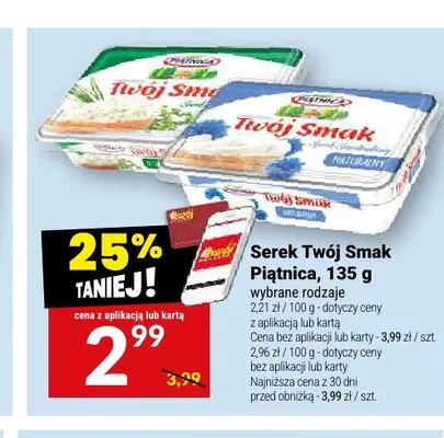 Serek Twój Smak naturalny Piątnica promocja w Twój Market
