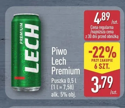 Piwo Lech Premium promocja w Aldi