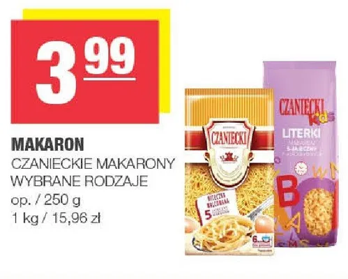 Makaron Czanieckie Makarony promocja w SPAR