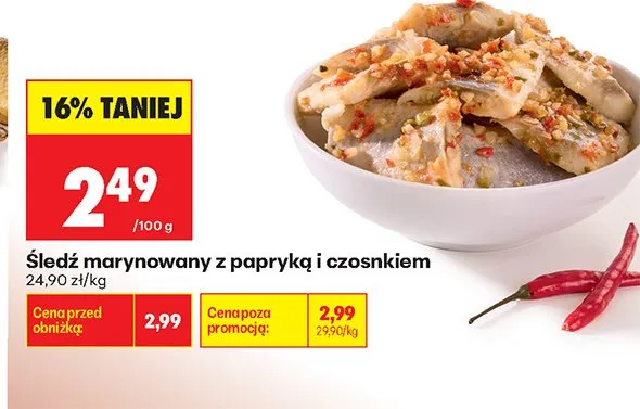 Śledź marynowany z papryką i czosnkiem promocja w Biedronka