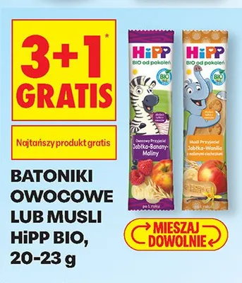Batoniki owocowe lub musli HiPP BIO promocja w Biedronka