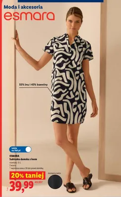 Sukienka damska z lnem Esmara promocja w Lidl