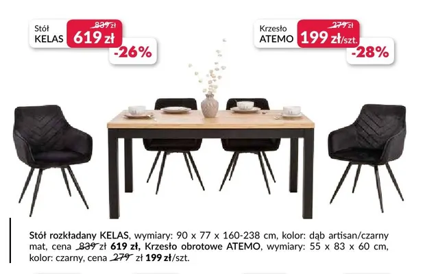 Stół rozkładany Kelas promocja w Salony Agata