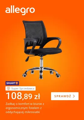 Fotel biurowy ergonomiczny z oddychającej mikrosiatki promocja w Allegro
