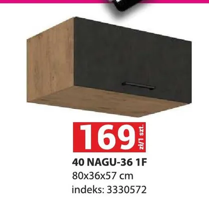 Szafka kuchenna Vigo Grafit 40 NAGU-36 1F promocja w Merkury Market