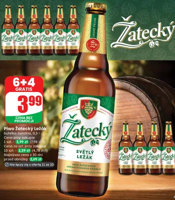 Piwo Żatecký Ležák butelka zwrotna promocja w Dino