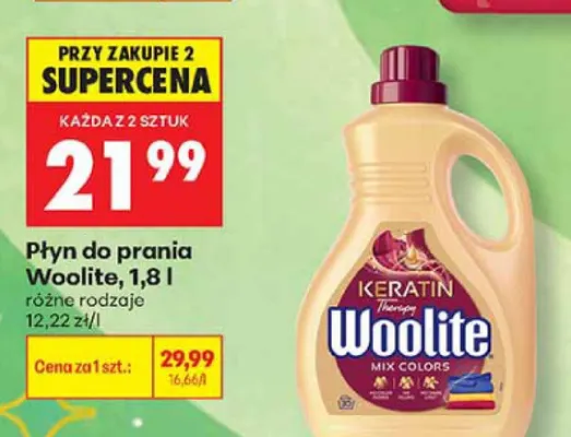 Płyn do prania Woolite Keratin Therapy Mix Colors promocja w Biedronka