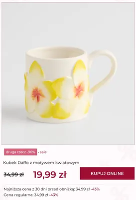Kubek Daffo z motywem kwiatowym home&you promocja w home&you