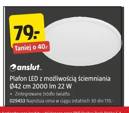Plafon LED z możliwością ściemniania Ø42 cm 2000lm Anslut promocja w Jula