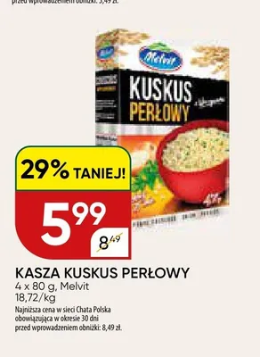 Kasza kuskus perłowy Melvit promocja w Chata Polska