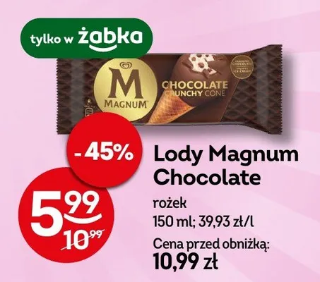 Lody Magnum Chocolate rożek promocja w Żabka