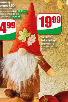Skrzat tekstylny jesienny promocja w Dino