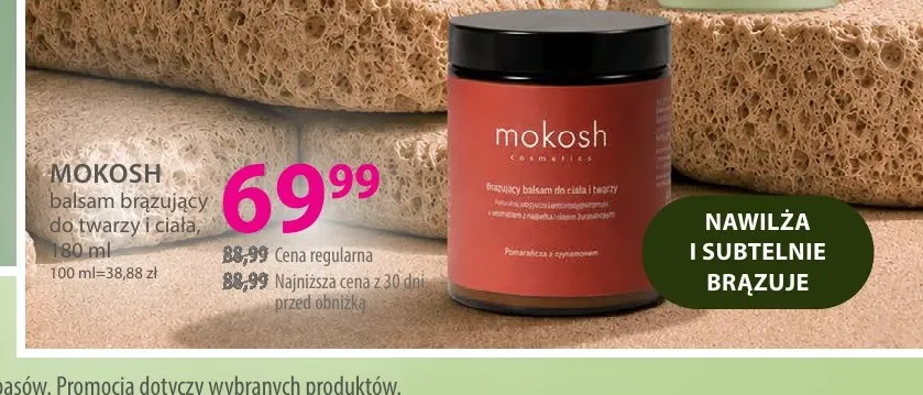 Balsam brązujący do twarzy i ciała Mokosh promocja w Hebe