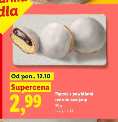 Pączek z powidłami ręcznie zawijany promocja w Lidl