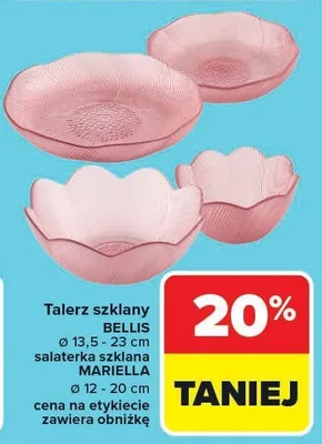 Talerz szklany salaterka szklana cena na etykiecie zawiera obniżkę promocja w Carrefour Market
