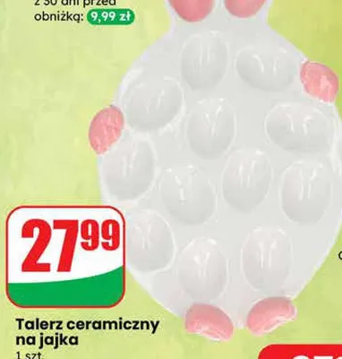Talerz ceramiczny na jajka promocja w Dino