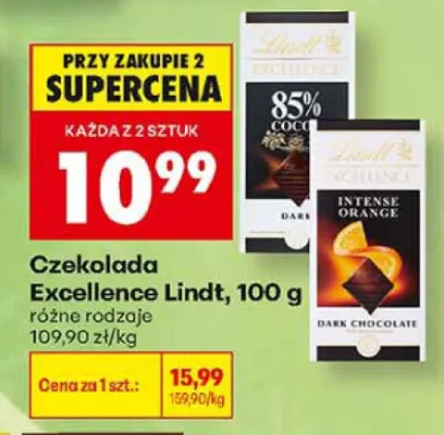 Czekolada Lindt Excellence 85% Cocoa promocja w Biedronka