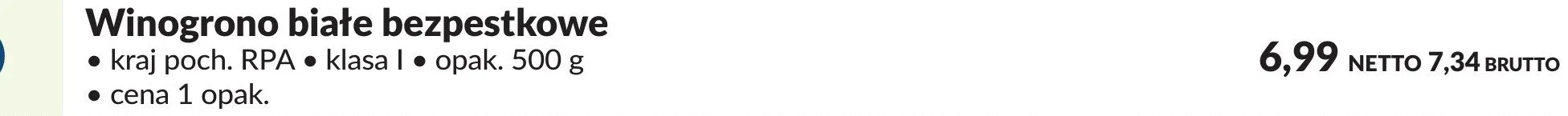 Winogrono białe bezpestkowe promocja w Makro