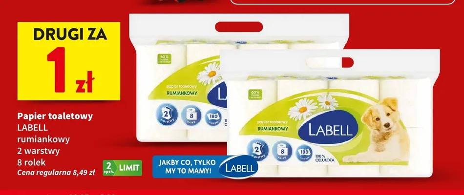 Papier toaletowy Labell rumiankowy 2-warstwowy 8-pak promocja w Intermarche