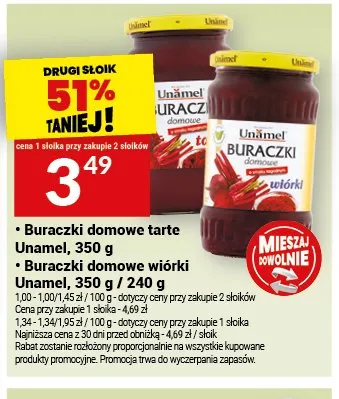 Buraczki domowe Unamel promocja w Twój Market