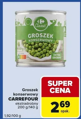 Groszek konserwowy ekstrarodny promocja w Carrefour Express