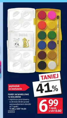 Farby akwarelowe 12 kolorów Interdruk Bebe promocja w Selgros
