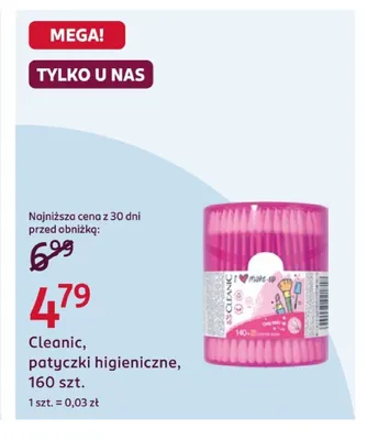 Patyczki higieniczne Cleanic promocja w Rossmann