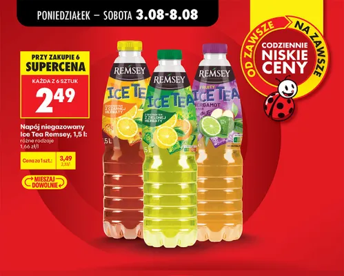 Napój niegazowany Ice Tea Remsey Fruity Bergamot promocja w Biedronka