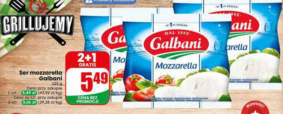 Ser mozzarella Galbani promocja w Dino