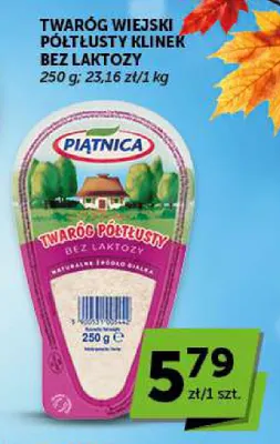 Twaróg wiejski półtłusty klinek bez laktozy Piątnica promocja w ABC
