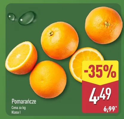 Pomarańcze lane late Auchan różnorodne (logo czerwone) promocja w Aldi