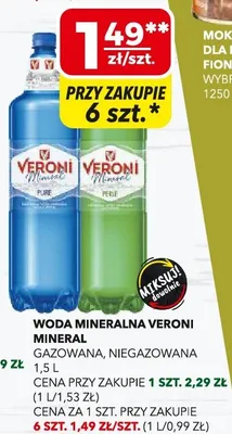 Woda mineralna gazowana, niegazowana promocja w Top Market