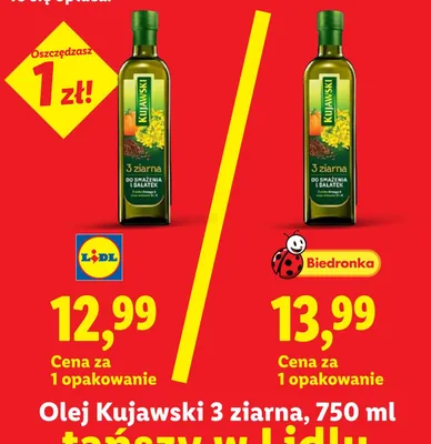 Olej Kujawski 3 ziarna promocja w Lidl