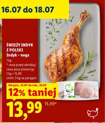 Noga z indyka Świeży Indyk z Polski promocja w Lidl