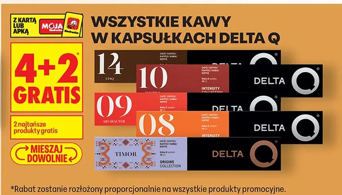 Kawa w kapsułkach Delta Q promocja w Biedronka