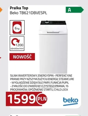 Pralka Top Beko TB621DBVESPL promocja w kakto.pl